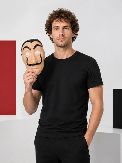 Cosplay Mask with Mustache and Black Eyebrows