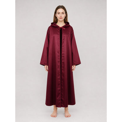 Burgundy Hooded Cape for Cosplay