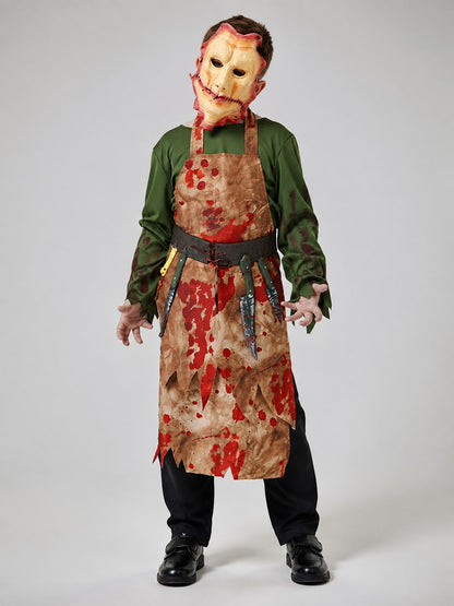 Zombie Chef Costume with Mask on-model view