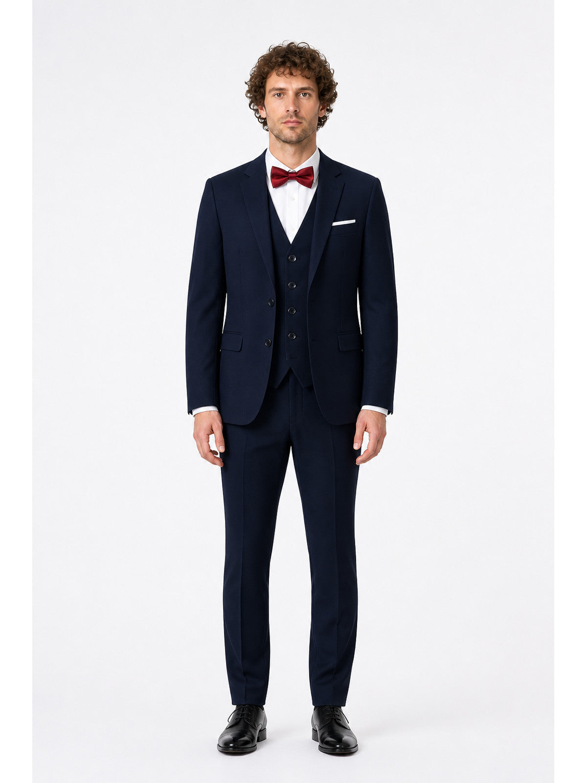 Dark Navy Five-Piece Children's Suit with Bow Tie main product view