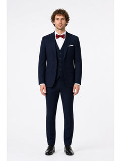 Dark Navy Five-Piece Children's Suit with Bow Tie