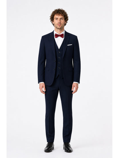 Dark Navy Five-Piece Children's Suit with Bow Tie main product view