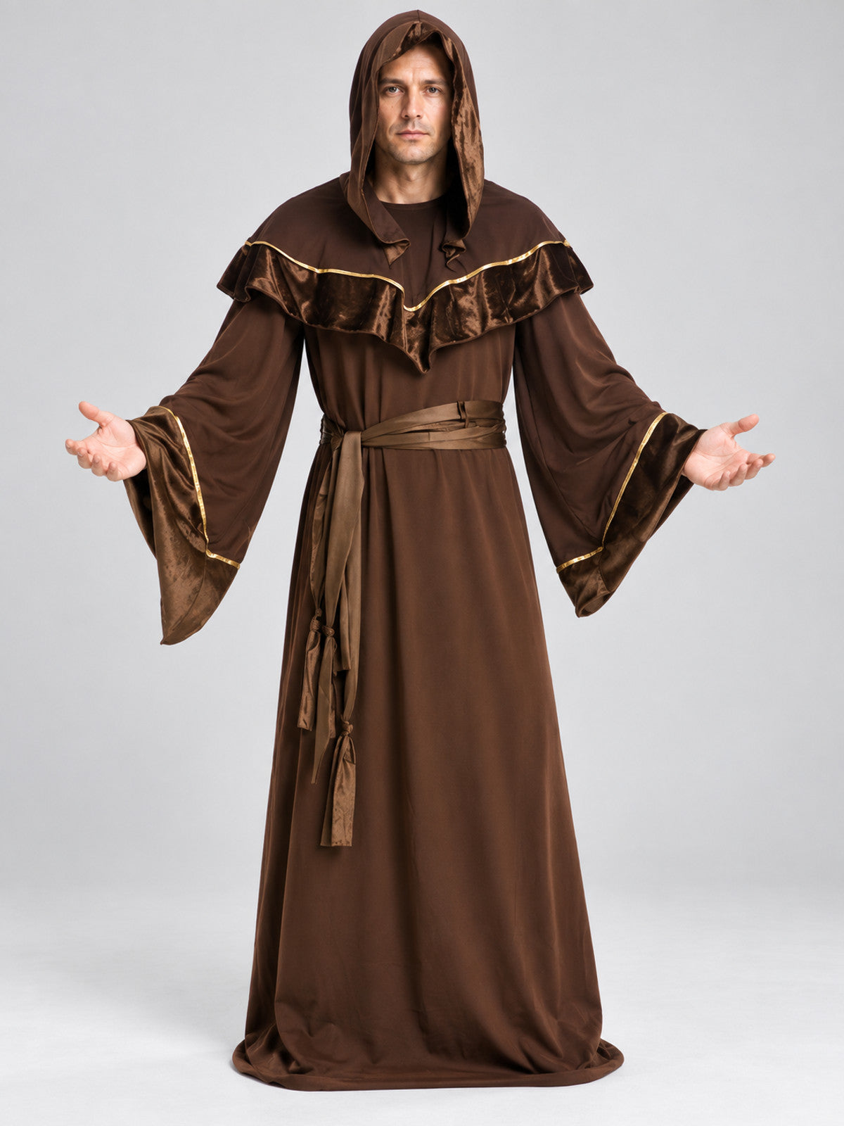 Adult Wizard Carnival Costume, Brown
