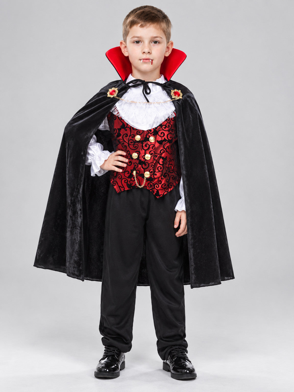 Kids' Vampire Costume with Cape and Vest