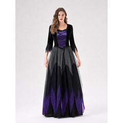 Cosplay Costume: Black and Purple Dress and Hat