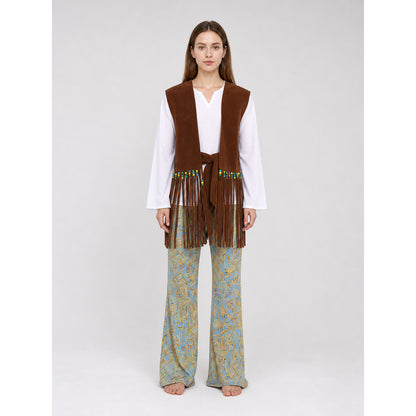 Stage Costume with Fringed Vest and Pants on-model view