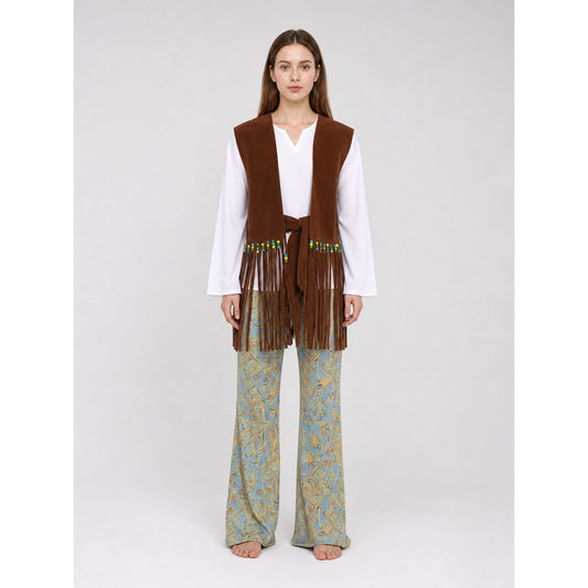 Stage Costume with Fringed Vest and Pants on-model view