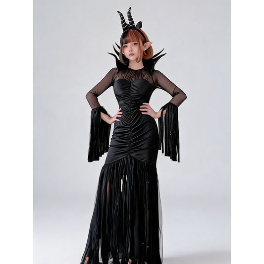 Black Two-Piece Devil Costume for Halloween