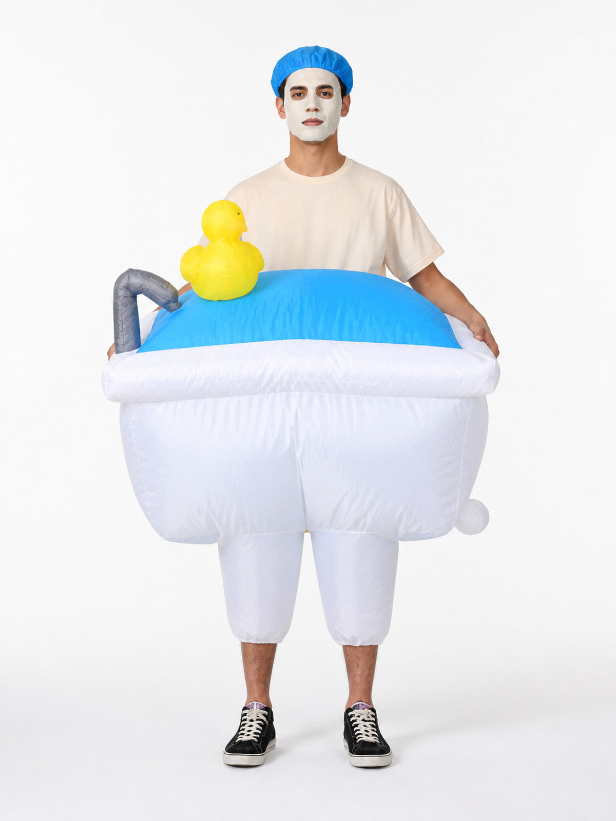 Inflatable Bathtub Costume with Duck for Halloween and Parties front view