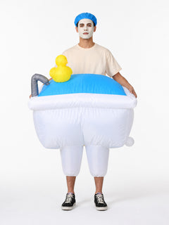 Inflatable Bathtub Costume with Duck for Halloween and Parties