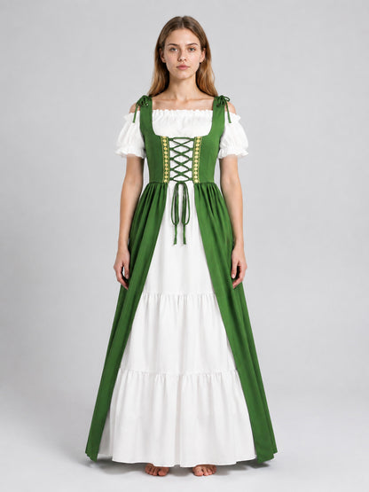 Historical Costume Dress with a Corset-Style Bodice on-model view
