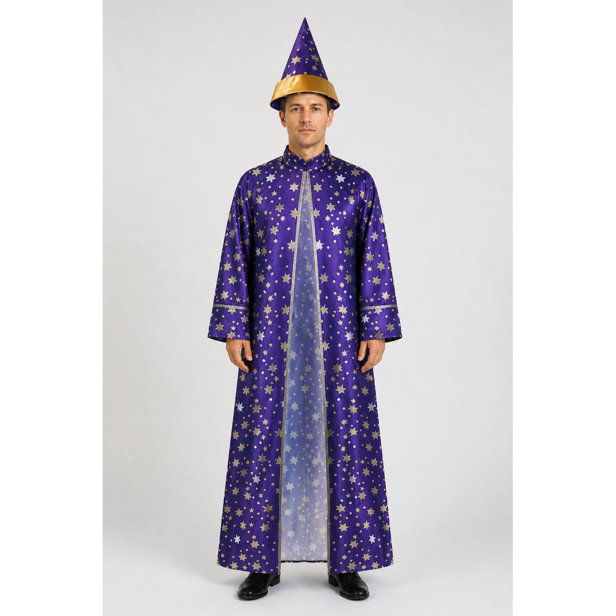 Wizard Costume with Robe and Hat, Purple, Stars main product view