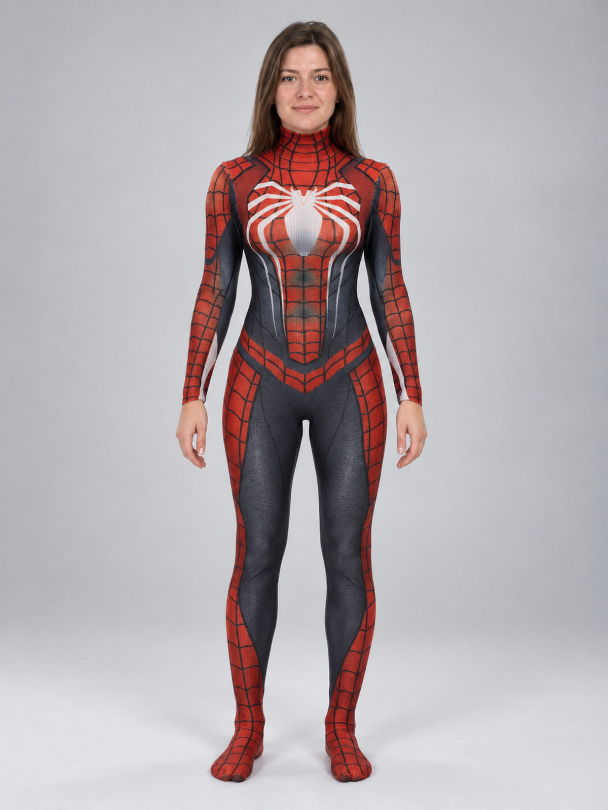 1/6 Doll Jumpsuit Costume with Web and Spider Emblem