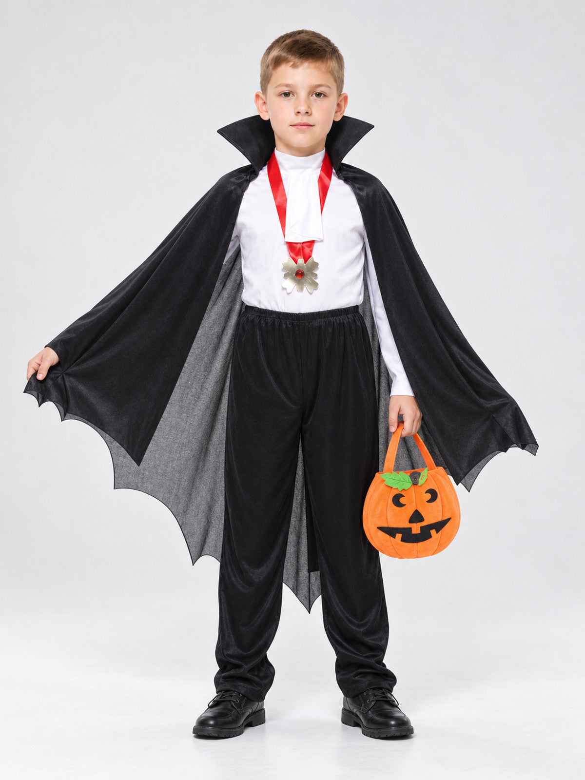 Children’s Vampire Costume with Medallion on-model view