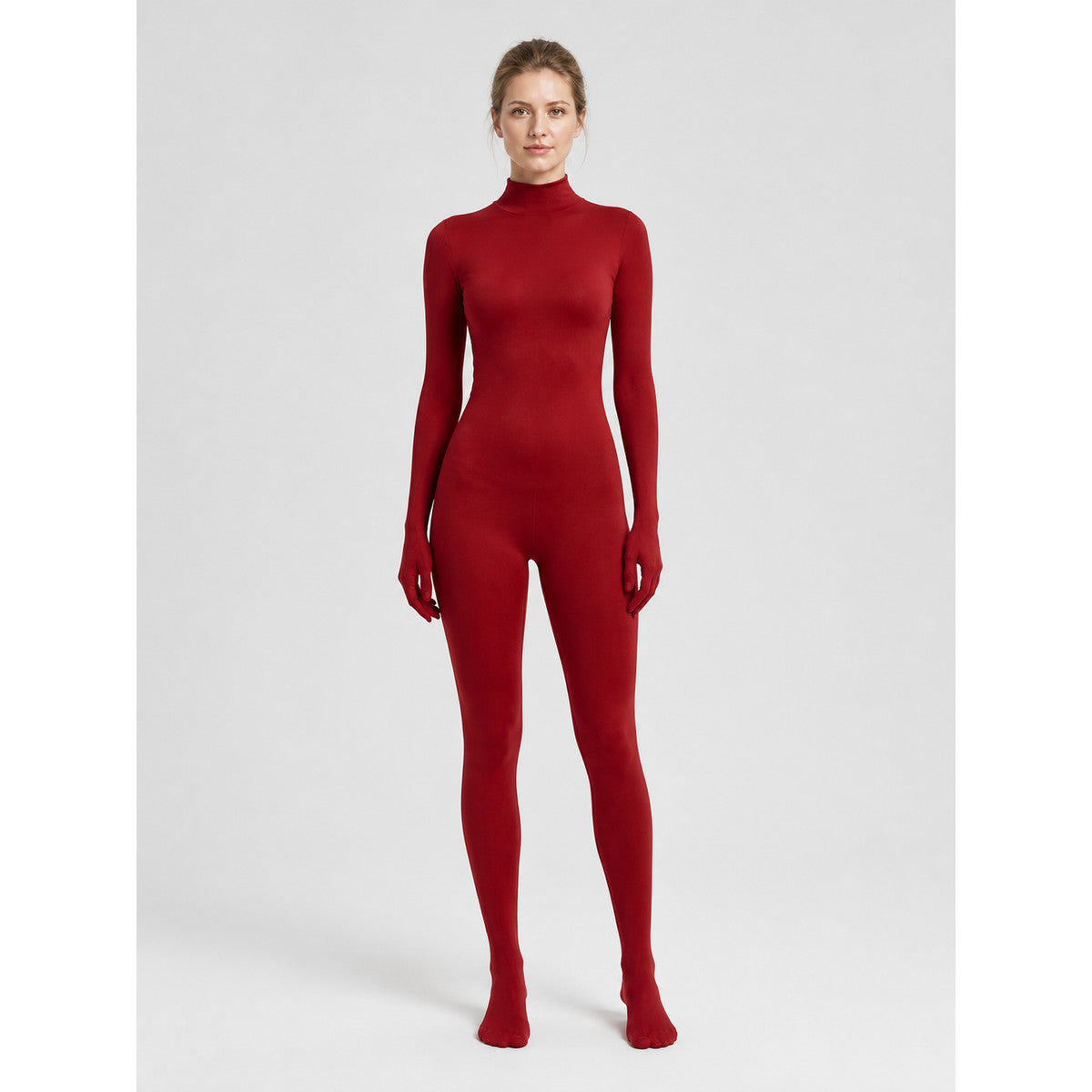 Red Jumpsuit with Covered Hands and Feet