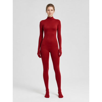 Red Jumpsuit with Covered Hands and Feet