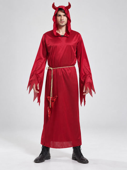 Devil Halloween Costume: Red with Horns and Belt