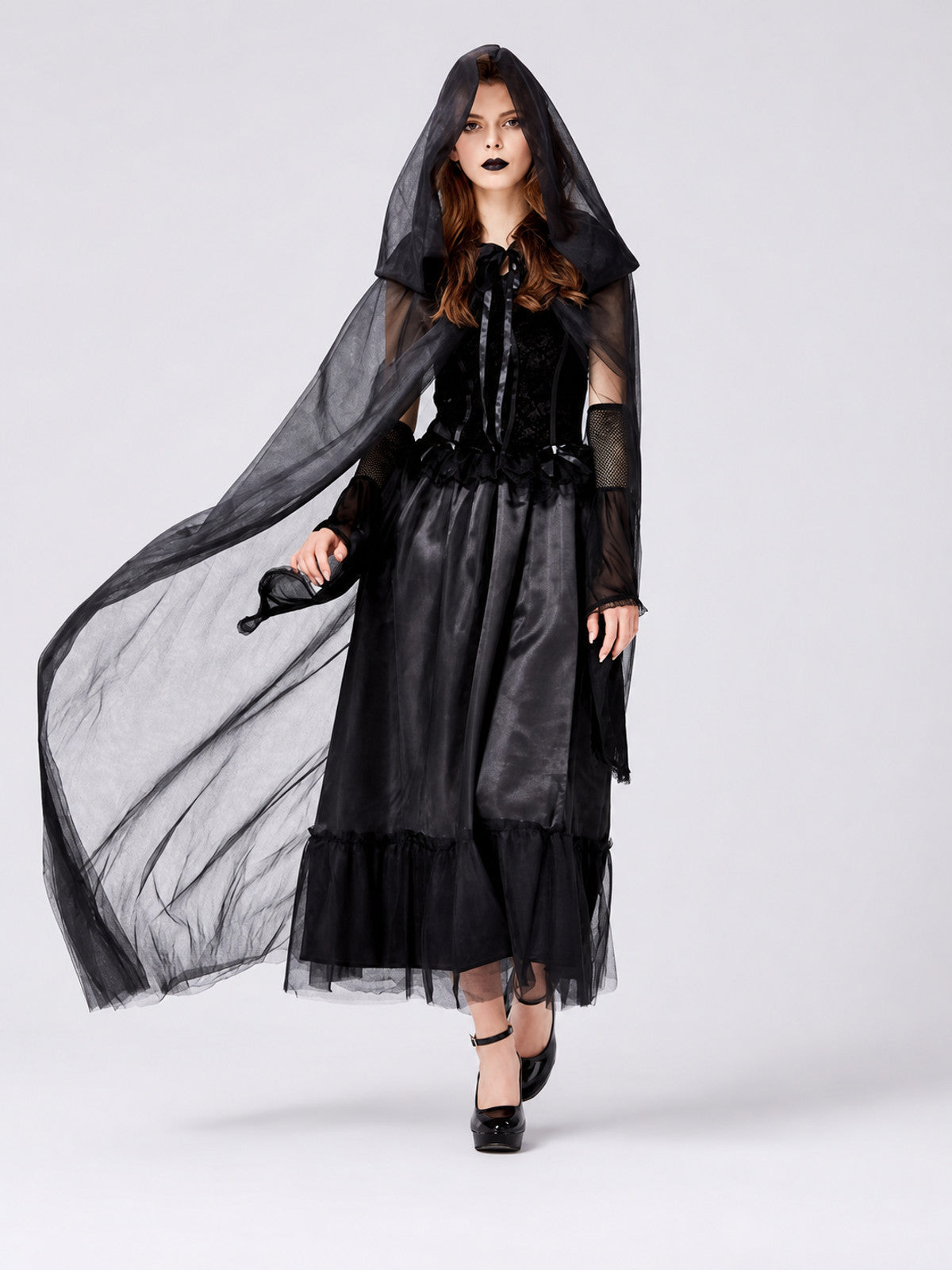 Gothic Hooded Dress Costume for Halloween