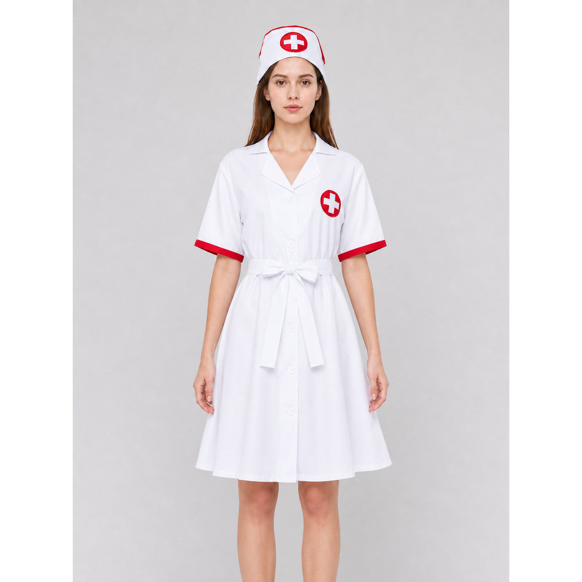 Medical-Themed Costume with Dress and Cap