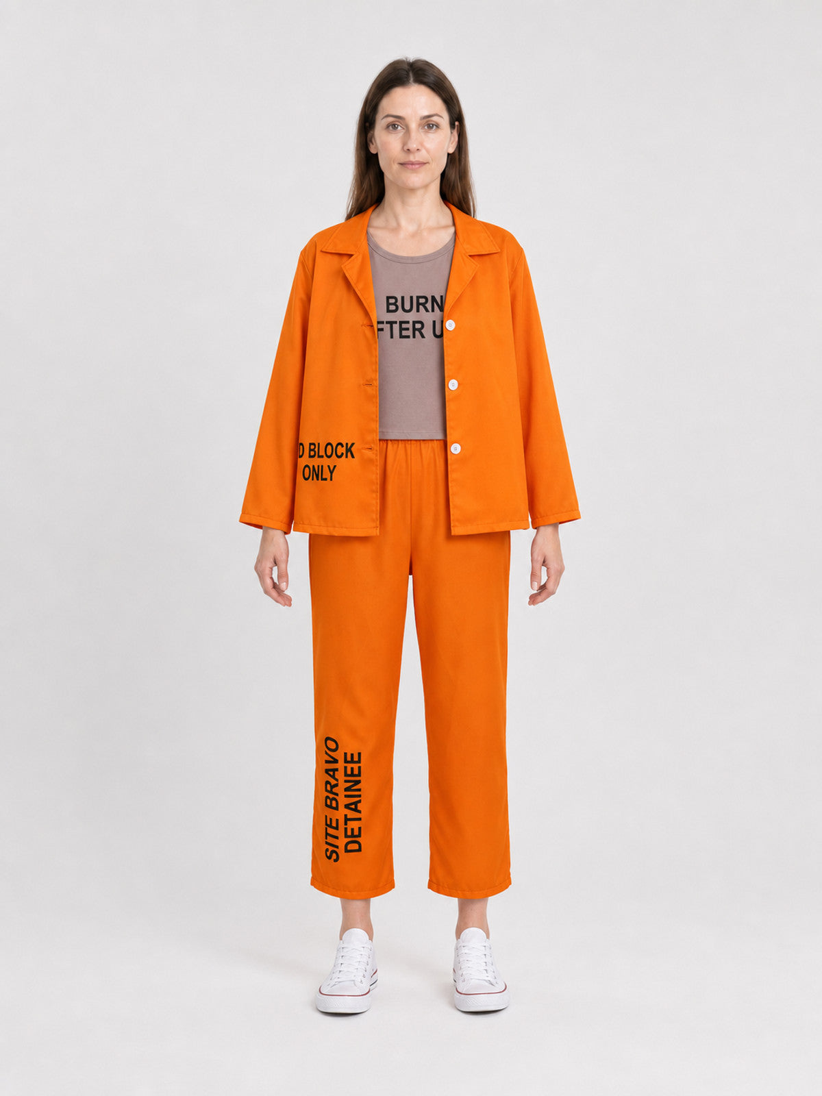 Prisoner Costume for Cosplay, 3-Piece Set, Orange