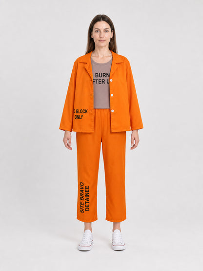 Prisoner Costume for Cosplay, 3-Piece Set, Orange