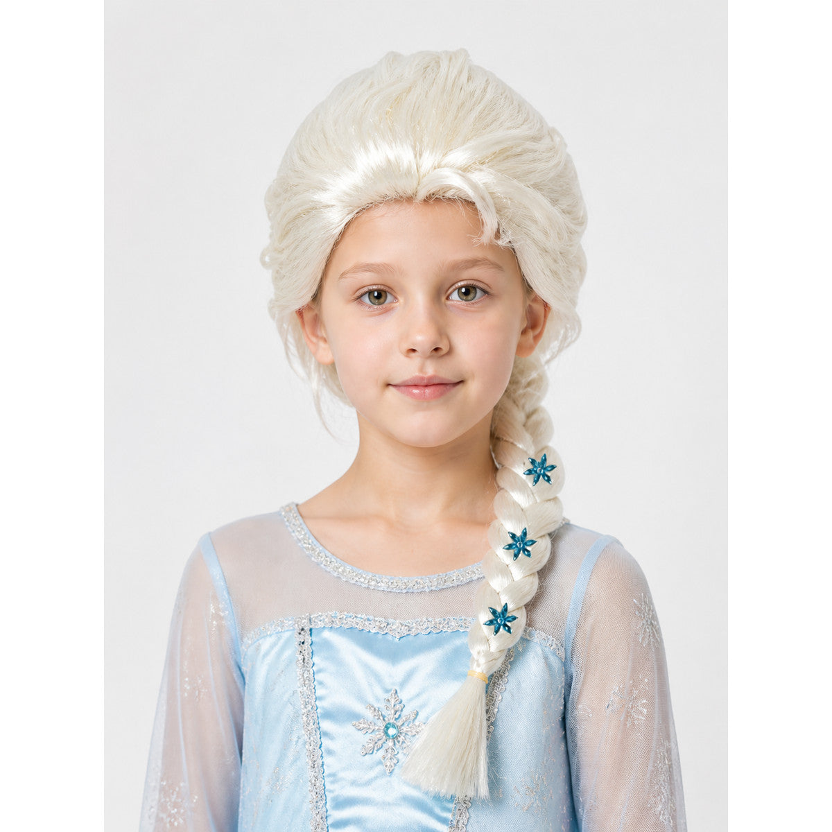 White Carnival Wig with Braids for Halloween and Cosplay main product view