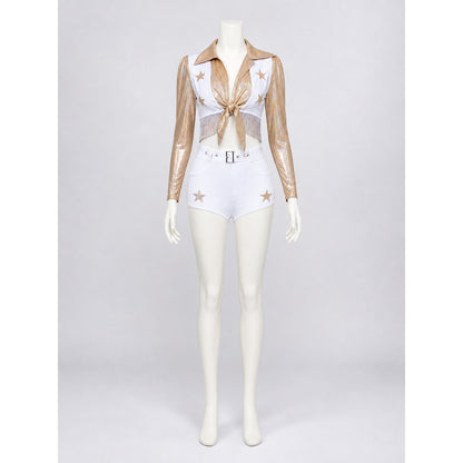 Two-Piece Stage Costume with Gold Stars