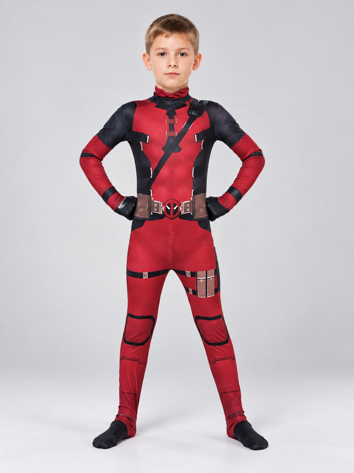 Red and Black Cosplay Costume with Mask