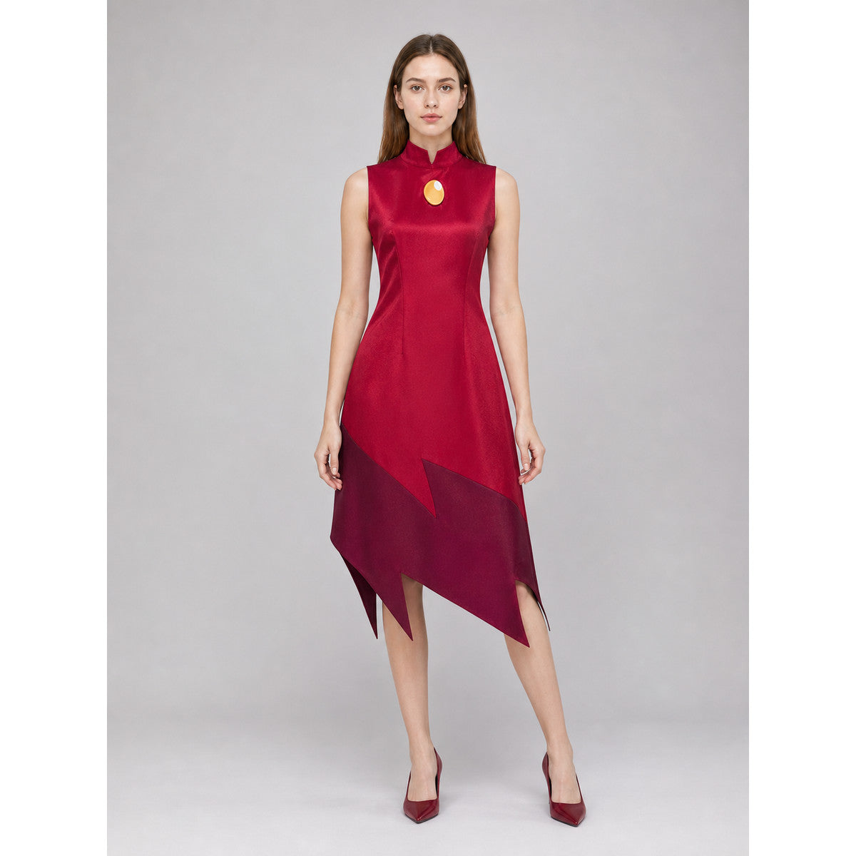 Edalyn Cosplay Dress, Red with an Asymmetrical Hem