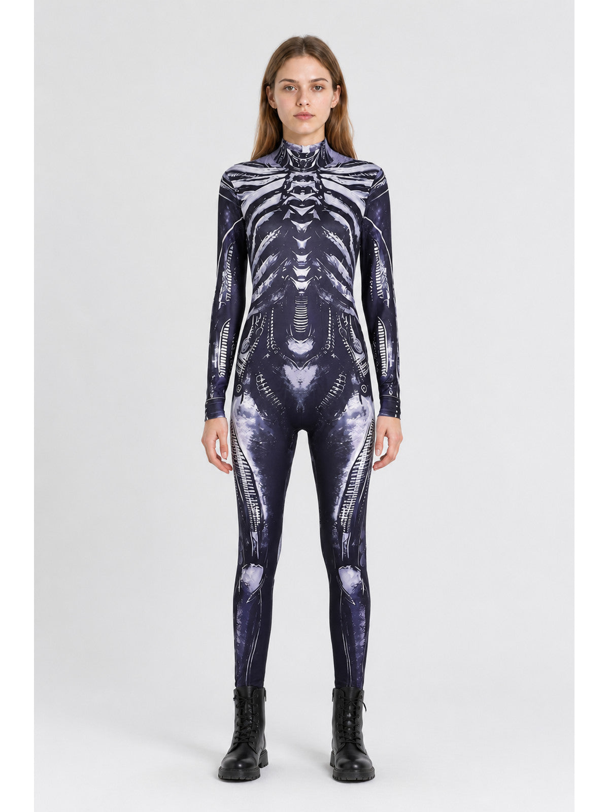 Halloween Skeleton Jumpsuit with Bone Print main product view