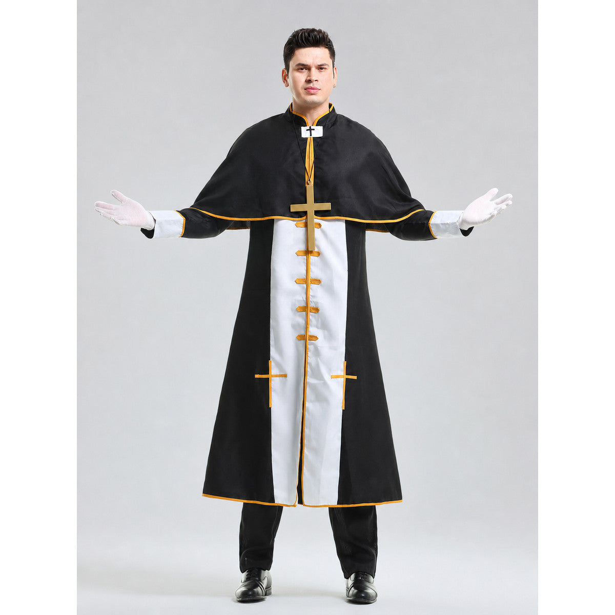 Ritual Robe with Cross, Black and White, Cosplay