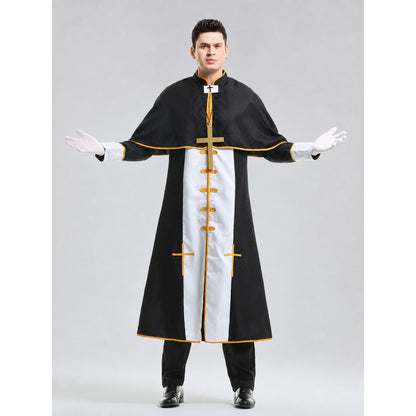 Ritual Robe with Cross, Black and White, Cosplay