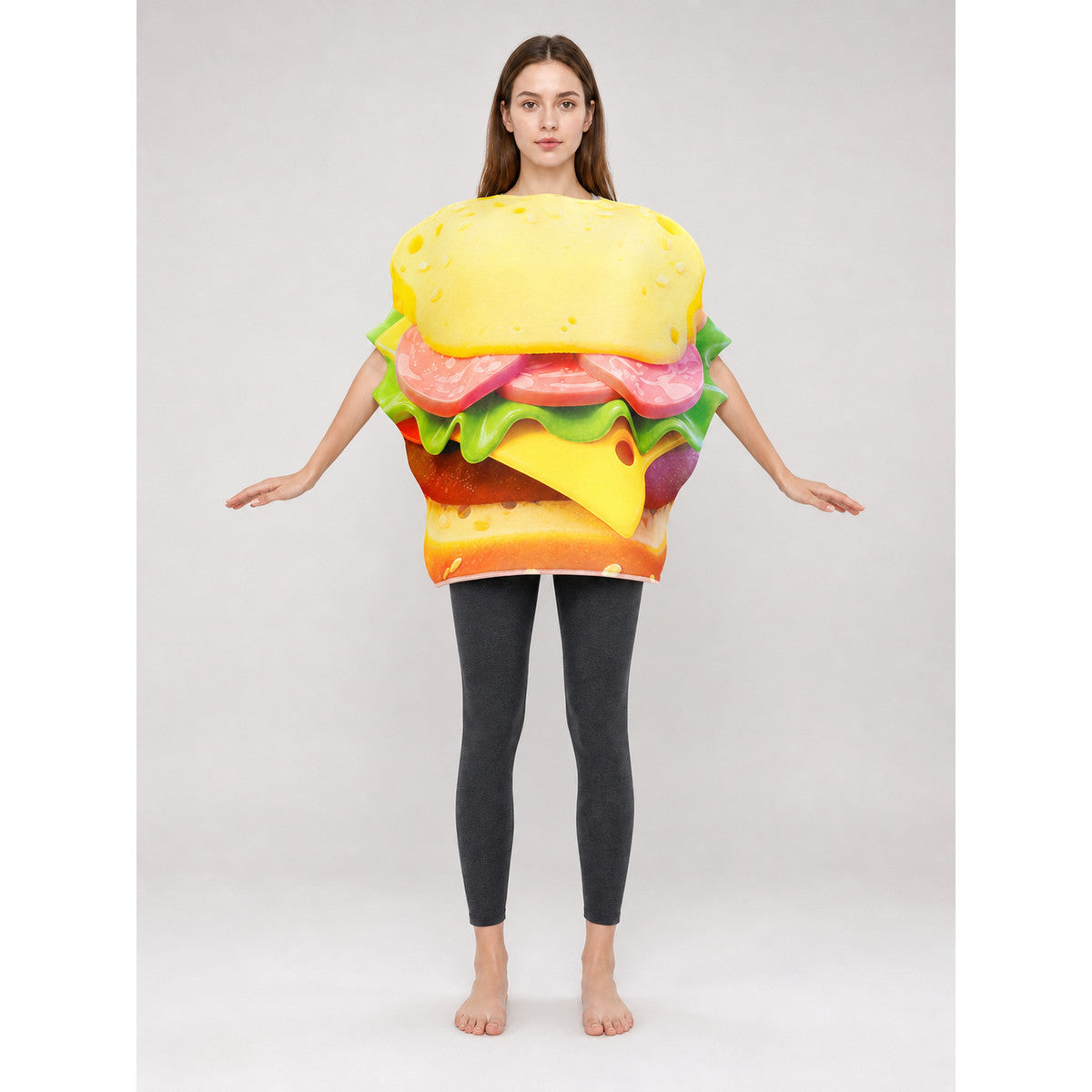 Burger Costume for Parties, Halloween, and Cosplay on-model view