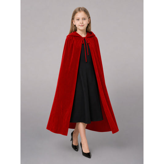 Red Carnival Cape with a Large Hood