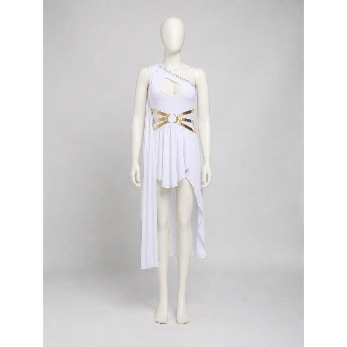 Halloween Costume Dress, White, Asymmetrical