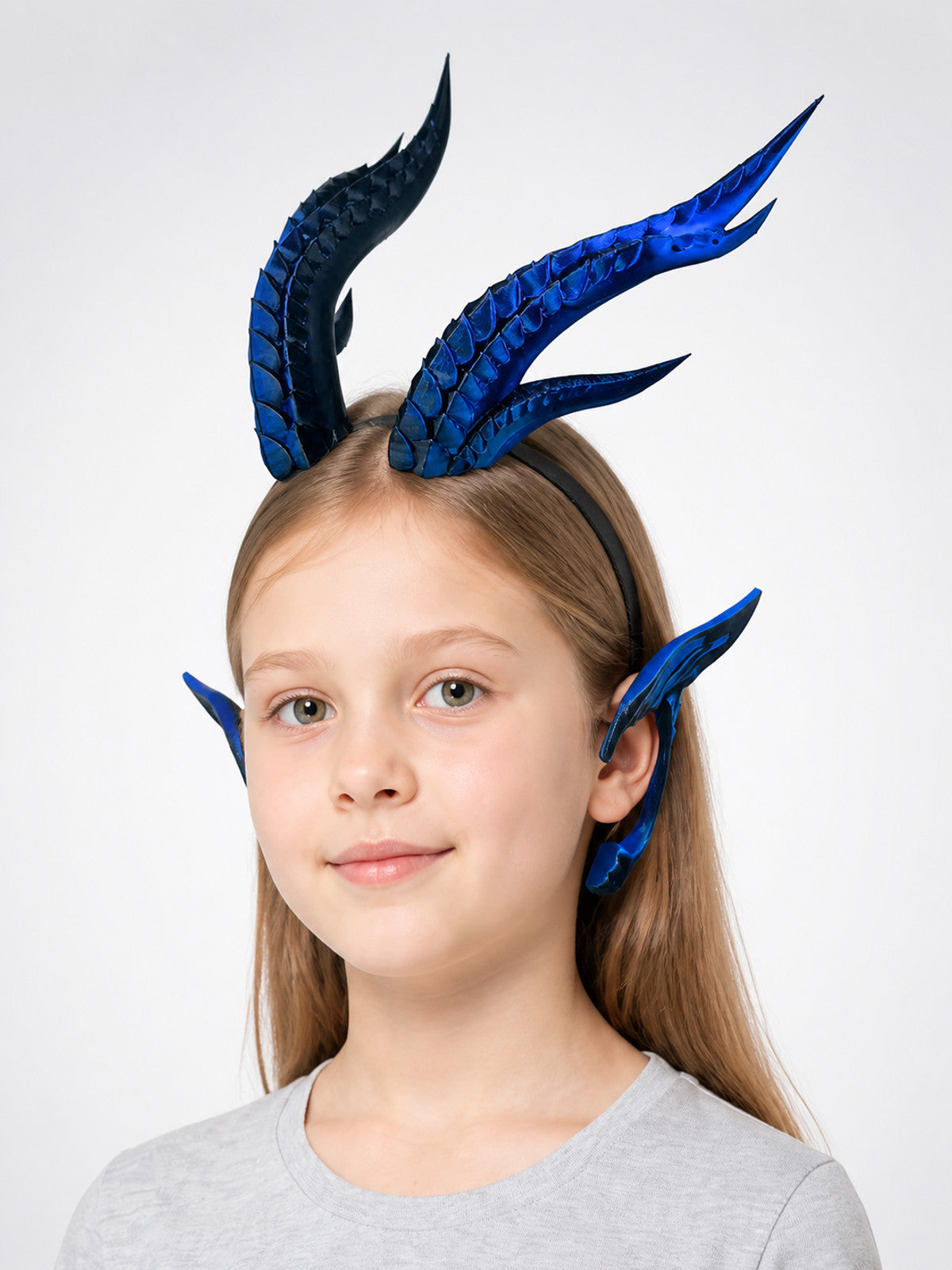 Carnival Headpiece with Blue-Black Horns and Ears main product view