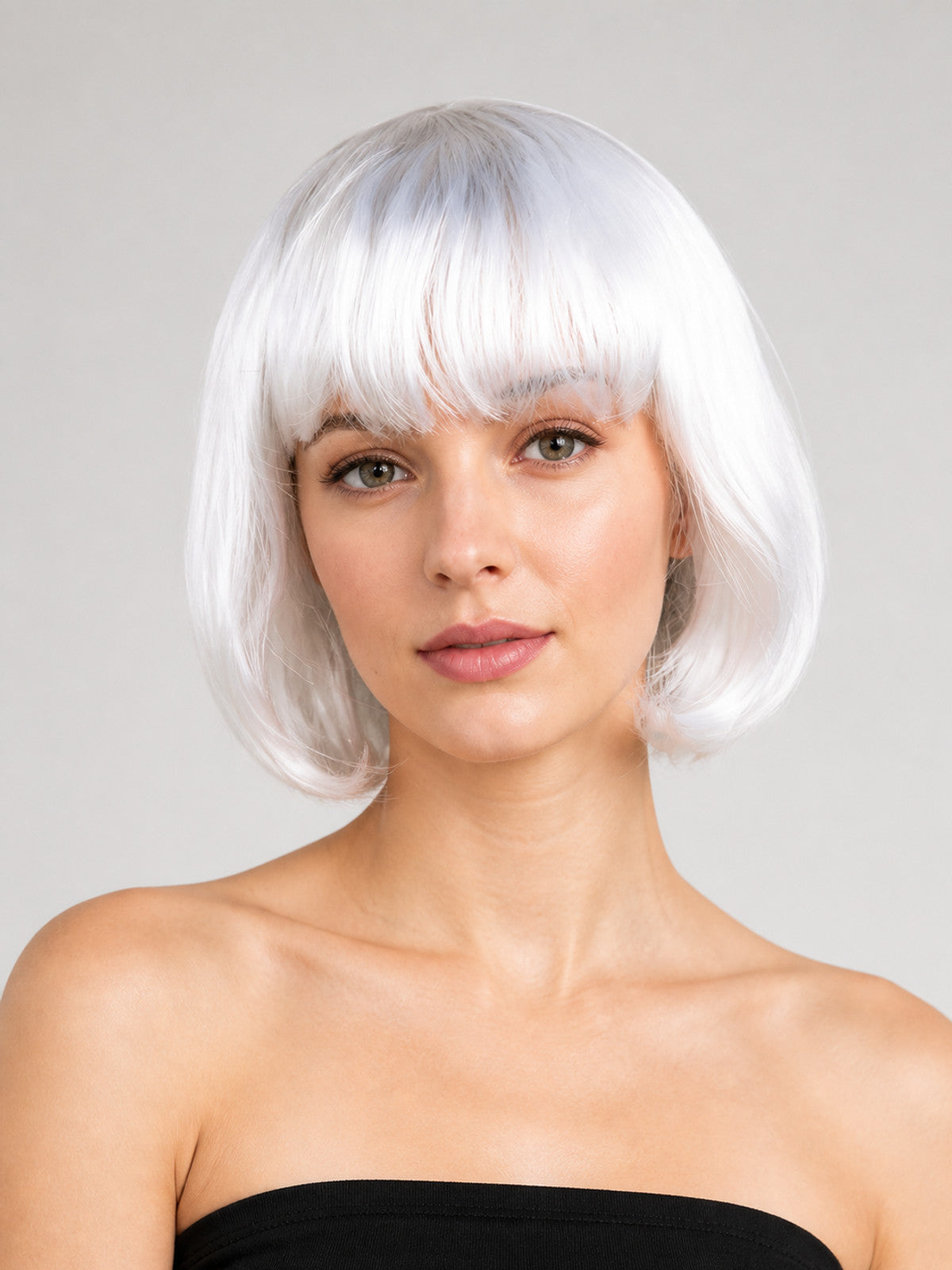 Silver Carnival Wig, Short Bob with Bangs main product view