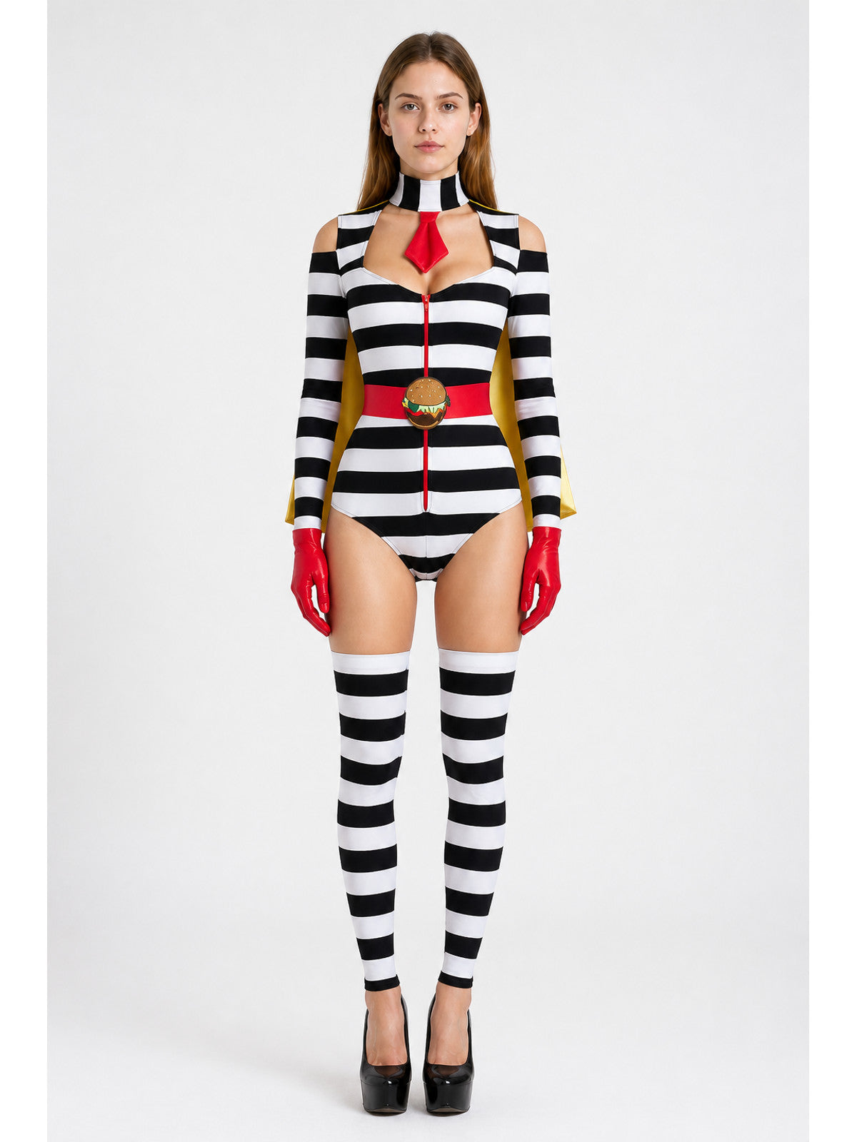 Striped Jumpsuit with Decorative Wings