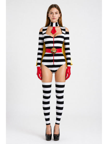 Striped Jumpsuit with Decorative Wings