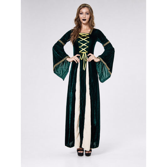 Medieval Costume with Gold Lacing and Sleeves