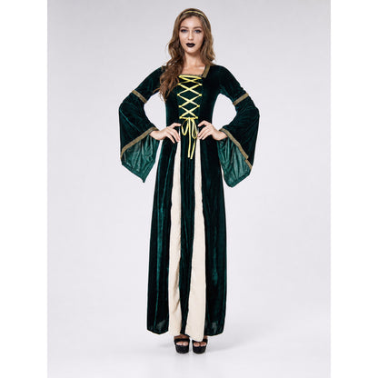 Costume Robe with Gold Lacing and Sleeves on-model view