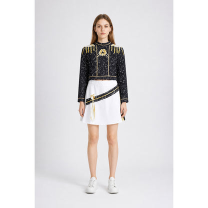 Cosplay Costume with Top and Skirt, Black and Gold