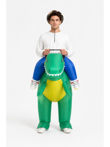 Inflatable Dinosaur Costume with Tail and Toothy Mouth main product view