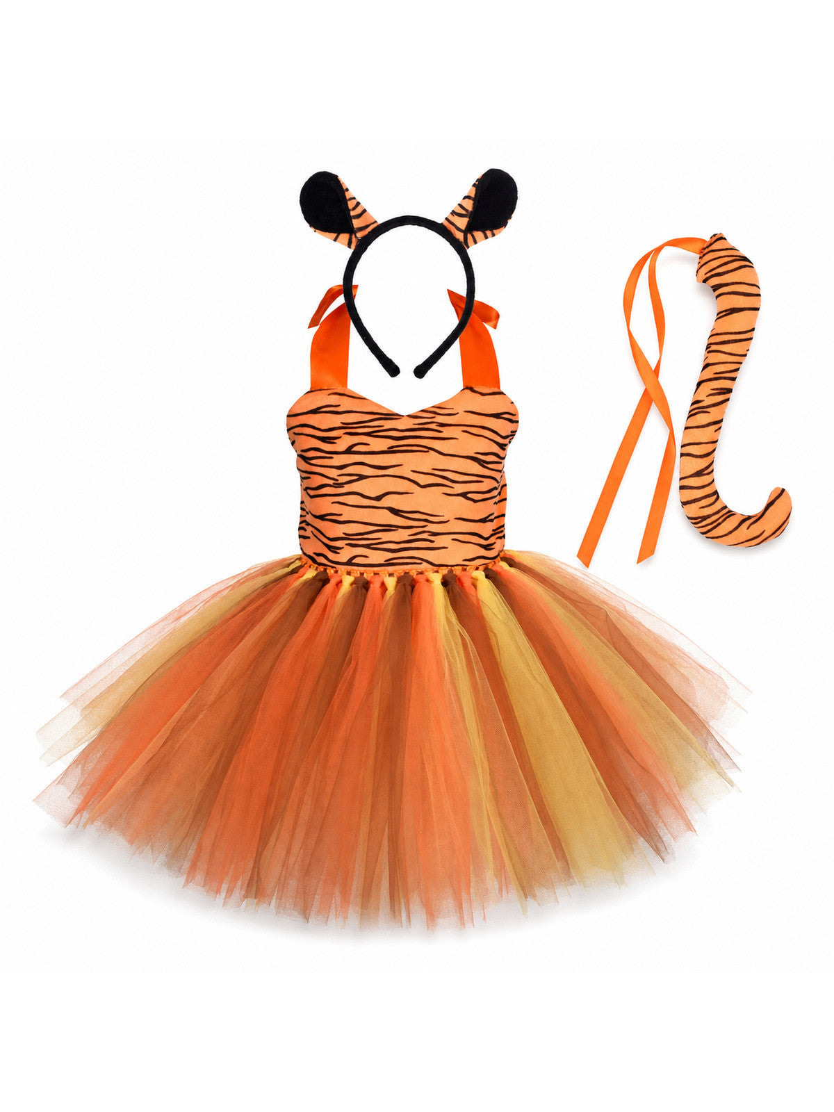 Tiger Costume for Baby Kids Forest Birthday Party Tutu Dress Outfit Toddler