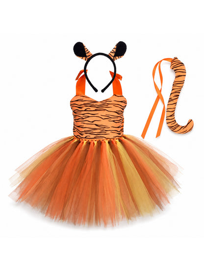 Tiger Costume for Baby Kids Forest Birthday Party Tutu Dress Outfit Toddler