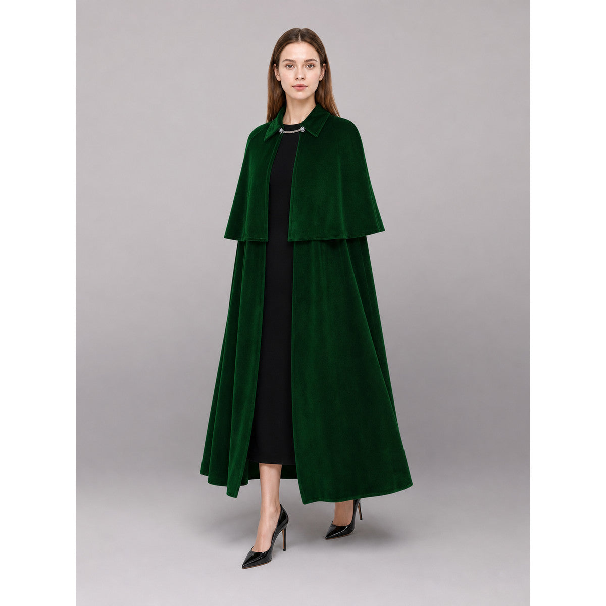 Dark Green Carnival Cape for a Vampire Costume
