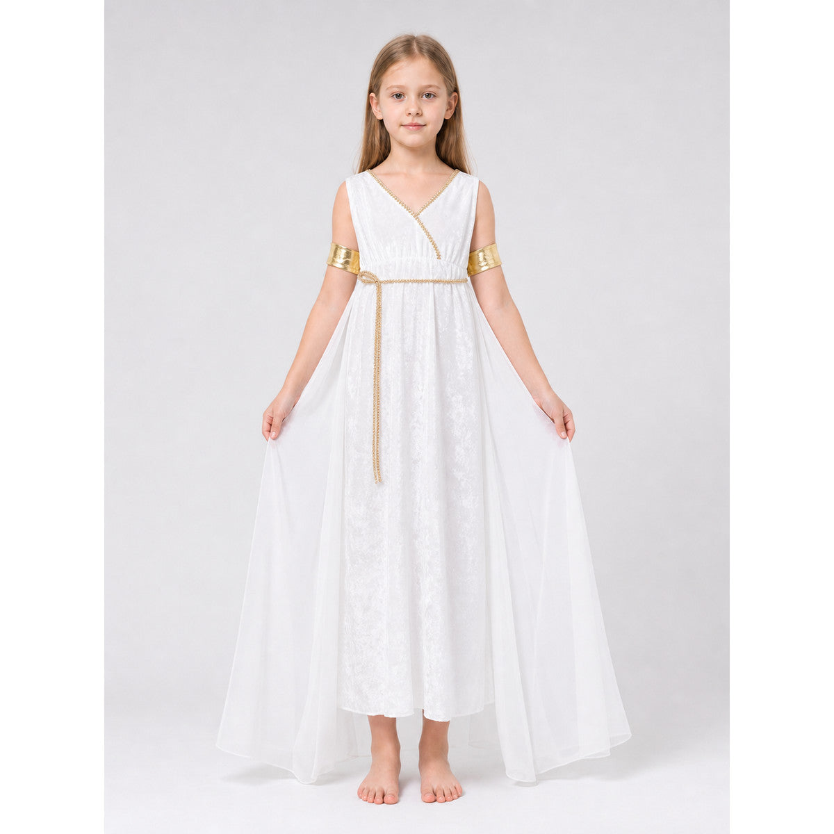 Greek-Style Costume Dress with Accessories front view