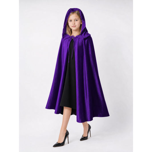 Purple Hooded Costume Cape