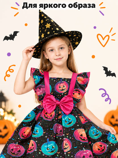Halloween Carnival Dress with Hat and Bow
