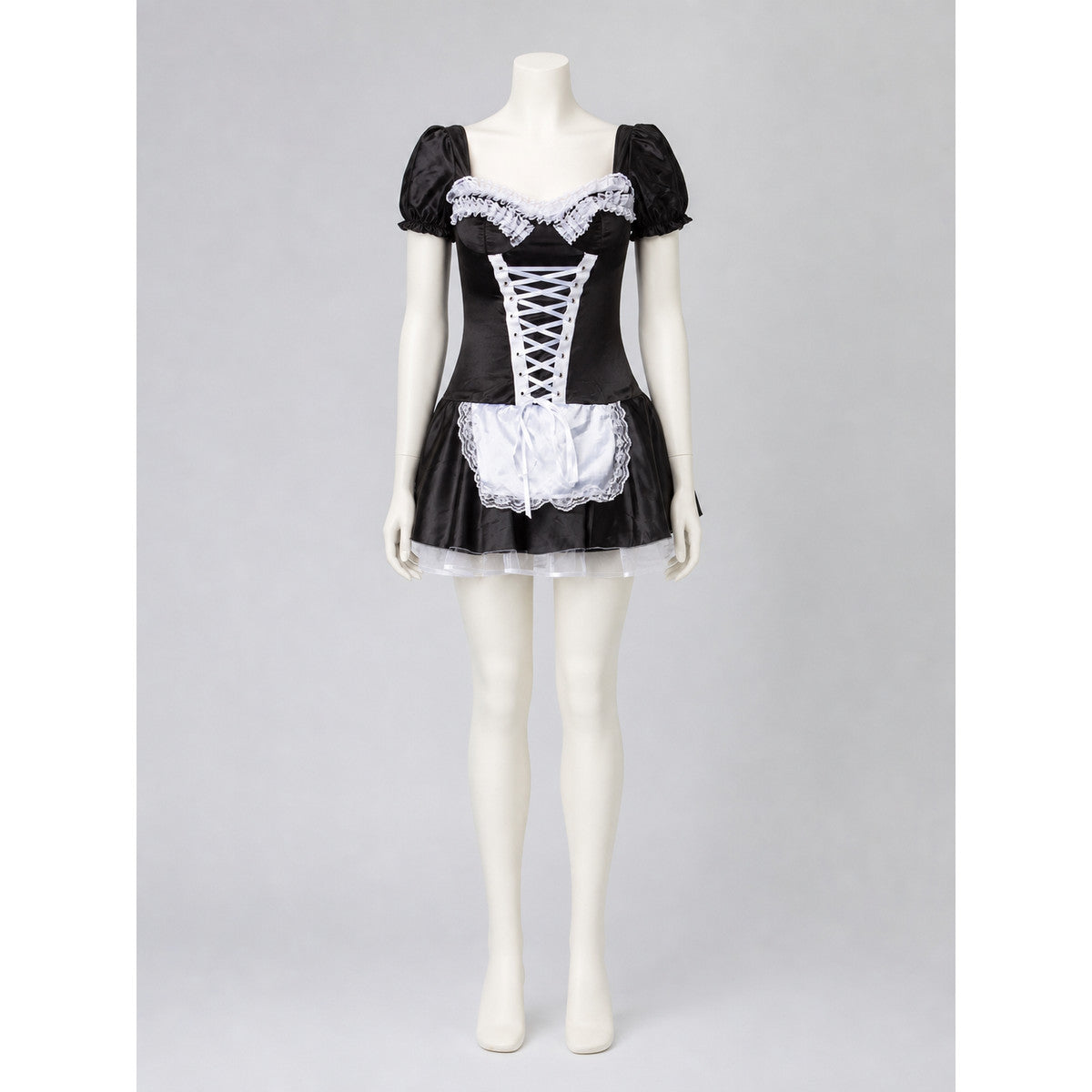 Black-and-White Stage Cosplay Costume with Apron